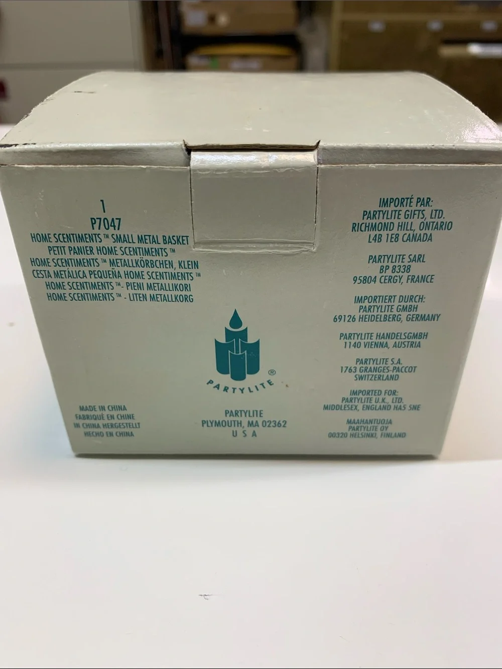 PARTYLITE Home Scentiments Small Metal Basket Candle Holder P7047 NEW in Box - Picture 7 of 7